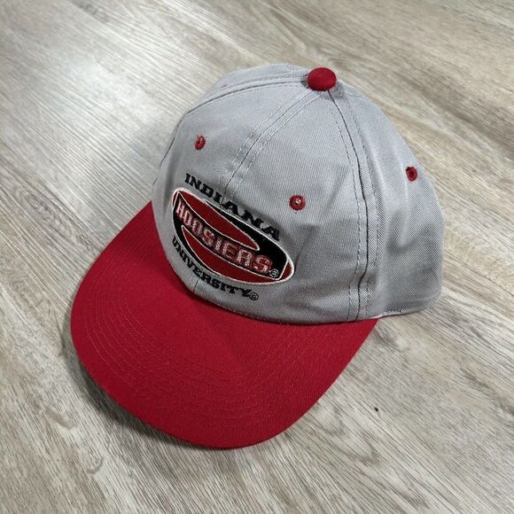 Vintage Indiana Hoosiers Hat Snapback NCAA College Youngan Gray‎ Red Cap - Picture 8 of 9